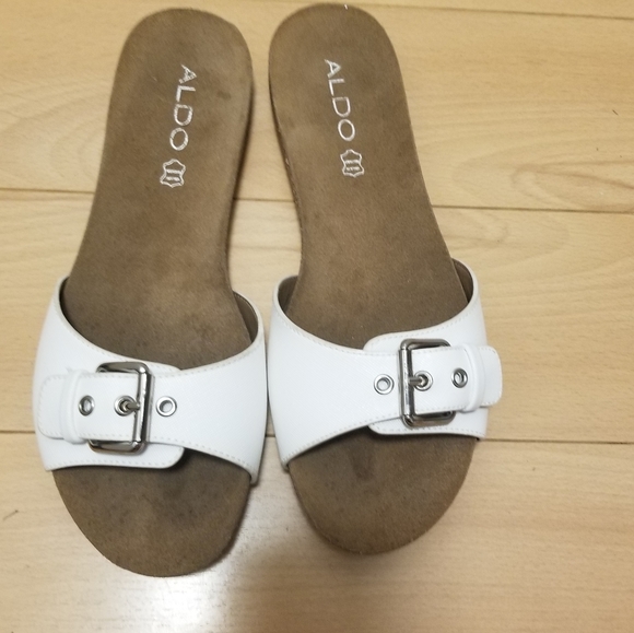 Aldo white women slip-on handles with buckle - wn7 - Picture 1 of 6